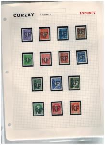 Collection France Mint stamps RF Curzay Forgeries