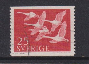 Sweden  #492  used  1956  Nordic countries issue  25o whooper swans