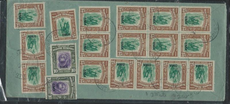 NORTH BORNEO  (P0209B) 1946 BMA 15CX17+10C X2 A/M  TO SCOTLAND