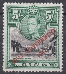 GBC00021/ Malta 1948 Sg247a 5s Black & Green M/MINT - NT Joined.  Cv £400