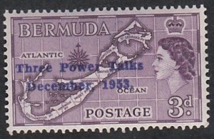 Bermuda # 164, Three Power Talks Overprint, Mint LH