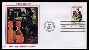 US 1755 Jimmie Rogers Western Silk U/A FDC