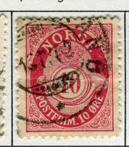 NORWAY; 1910 early Posthorn issue fine used 10ore. value