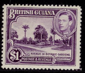 BRITISH GUIANA GVI SG317, $1 bright violet, M MINT. Cat £29.