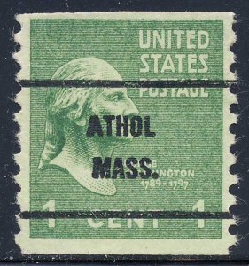 Athol MA, 839-61 Bureau Precancel, 1¢ coil Washington