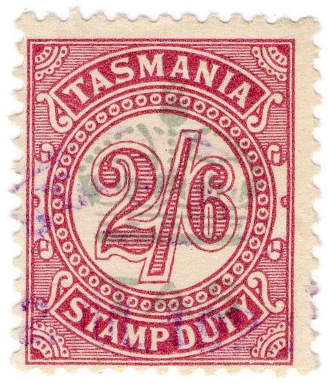 (I.B) Australia - Tasmania Revenue : Stamp Duty 2/6d (underprint)