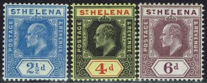 ST HELENA 1908 KEVII 2½D 4D AND 6D