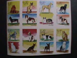 OMAN-WORLD FAMOUS LOVELY BEAUTIFUL CATS & DOGS-IMPERF -MNH-SHEET VERY FINE