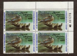 WV2A - West Virginia State Duck Stamp. P/B4.OG. Non Res. PNS A/S.#02 WV2APB4TRAS