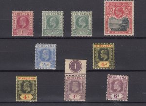 St Helena KEVII 1902 Collection Of 9 Mint Values MLH BP2631