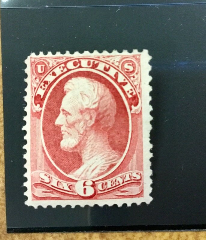 O13  US OFFICIAL 6c  EXECUTIVE DEPT 1873  unused cv $325