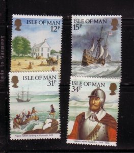 Isle of Man Sc 308-311 1986 Settling of Plymouth stamp set mint NH
