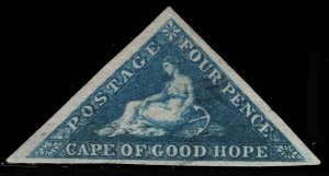 MOMEN: CAPE OF GOOD HOPE SG # 6 1855 UNUSED £1,400 LOT #68769*