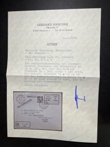 Certified 1945 Registered Germany Occupied France Cover Guerande to La Baule