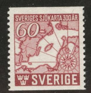 SWEDEN Scott 350 MH* 1944 chart stamp