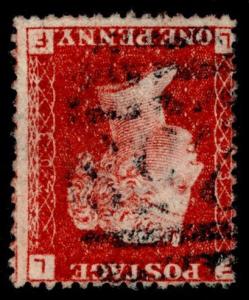 Sg43Wi, 1d rose-red plate 203, good used. WMK INVERTED. LF