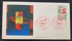 *FREE SHIP France Red Cross Spring 1975 Butterfly Flower Girl Health Tree (FDC)