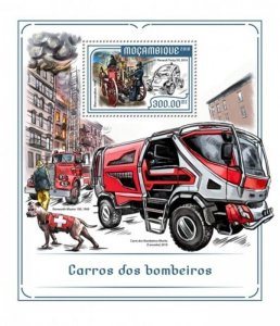 Mozambique - 2018 Fire Engines - Stamp Souvenir Sheet - MOZ18202b