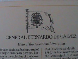 ​UNITED STATES 1980-GEN. BERNARDO DE GALVEZ :-FDC WITH HISTORY PAGE-MNH VF