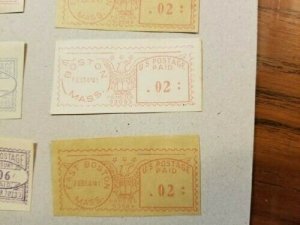  VALENTINE's DAY 9 Postage Meter Strips February,14 1941 -US Postage paid 02 &03 