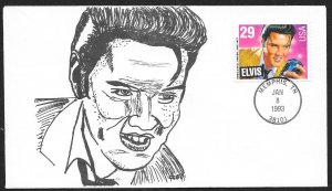 UNITED STATES FDC 29¢ Elvis 1993 Unidentified Cachet