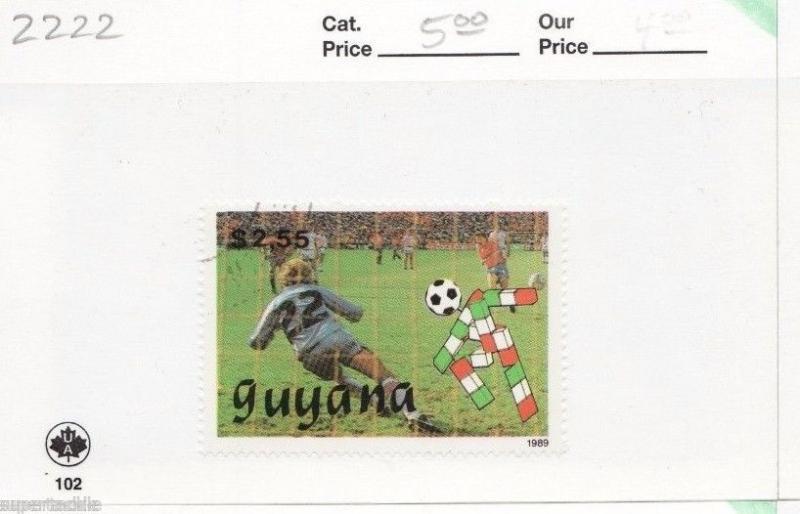 1989 Guyana Sc# 2222 Θ used football - soccer postage stamp