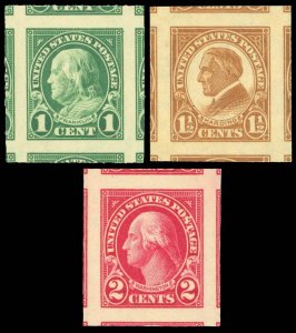 US  #575-577 MINT OG NH MATCHING SET ALL 3 PSE GRADED CERT GEM-100J LOT #88428