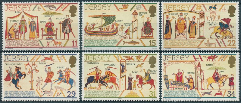 Jersey 1987 MNH Historical Figures Stamps William the Conqueror People 6v Set 