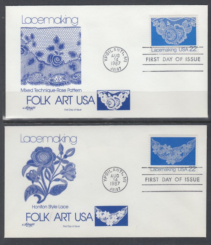 US 2351-2354 Lacemaking Artmaster Set of Four U/A FDCs