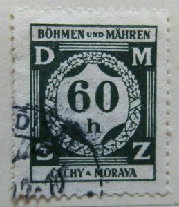 1941 A6P35F131 Germany Bohemia and Moravia Official Stamp 60h Used-