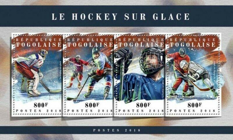 Togo - 2018 Sport of Ice Hockey - 4 Stamp Sheet - TG18121a