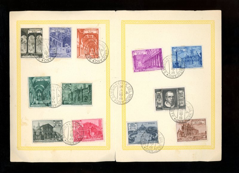1949 Vatican Presentation Folder Basilicas Set of 12 Used Condition