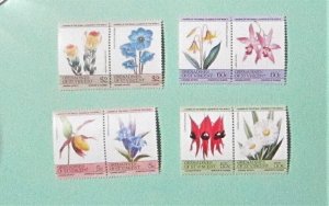 St. Vincent Grenadines - 476-79, MNH Set in Pairs. Flowers. SCV - $2.70