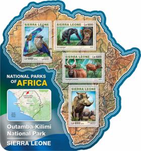 Sierra Leone 2016 MNH Outamba-Kilimi National Park 4v M/S Birds Monkeys Stamps
