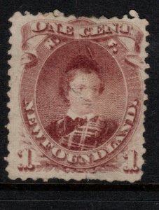 NEWFOUNDLAND SG35 1871 1c BROWN-PURPLE UNUSED SPACEFILLER