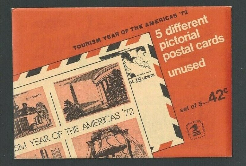 1972 Complete Set Of 5 Tourism Multi-Scene Postal Cards UX51-53 (6c) UXC12 --- 