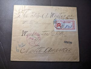 1930 Registered Portugal Wax Sealed Cover Anadia to Washington DC USA