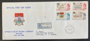 1966 Nassau Bahamas First Day Cover FDC Introduction Of Decimal Currency B