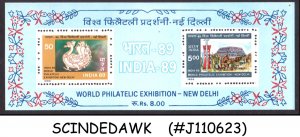 INDIA - 1989 WORLD PHILATELIC EXHIBITION NEW DELHI INDIA-89 - MIN. SHEET MINT NH