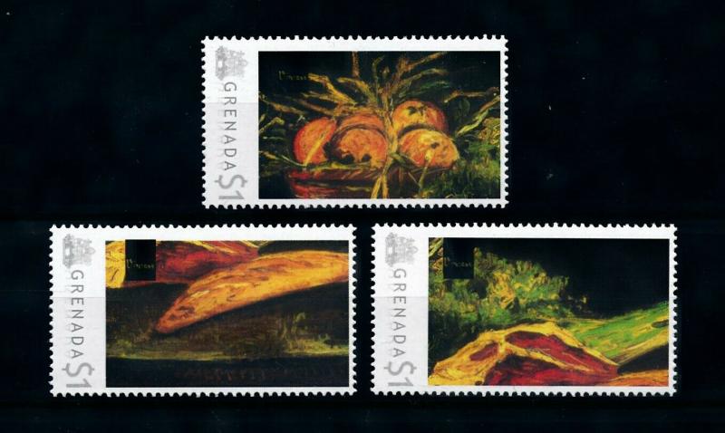 [100062] Grenada 2009 Art Painting Van Gogh Still Life Apples Meat bread  MNH