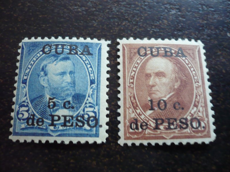 Stamps - Cuba-Scott# 221-226 -Mint Hinged Set of 6 Stamps- Surchaged Overprinted