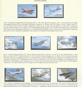 O) 2013 CENTRAL AFRICAN, AIRPLANES, SET MNH