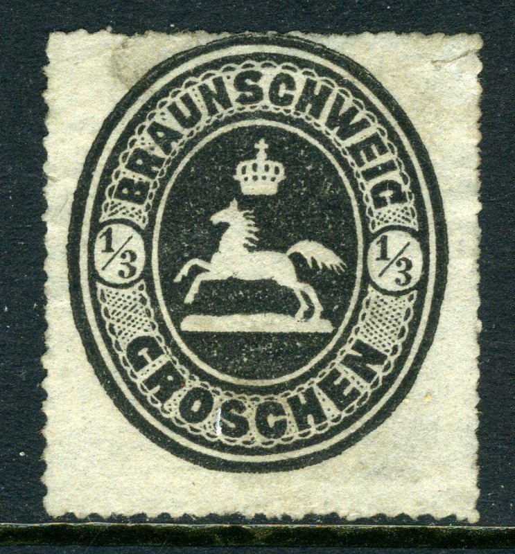 Germany 1857 ⅓ Groschen Braunschweig Typo Unwmk Thin Paper Unused A794 ⭐⭐⭐⭐⭐⭐