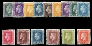 New Zealand #145-159 Cat$285.25, 1915-22 George V, 1 1/2p-1sh, complete set, ...