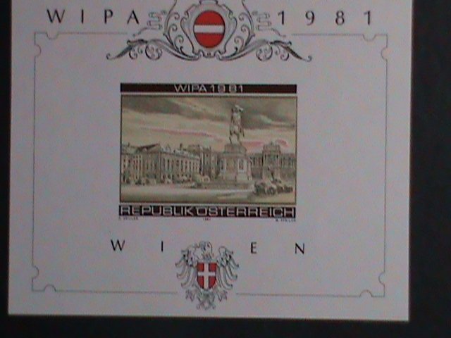 AUSTRIA-1981 SC#B345  WIPA STAMP EXHIBITION-VIENNA IMPERF: MNH S/S VERY FINE