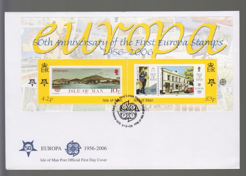 Isle of Man -  2006 ,  Europa anniversary Minioature Sheet on FDC