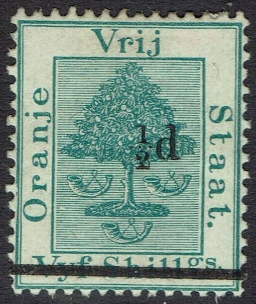 ORANGE FREE STATE 1887 ORANGE TREE 1/2D ON 5/-