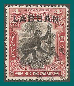 Labuan 1900 Orang-utan, cancelled #97a,SG113