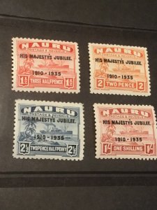 Nauru Stamps 1935 Jubilee Set  Mint LightLy Hinged Catalog 10 Pounds Low Priced! 