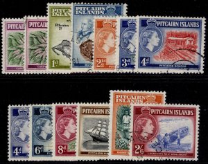 PITCAIRN ISLANDS QEII SG18-28, 1957-63 set, FINE USED. Cat £33. INCLUDES SG18a